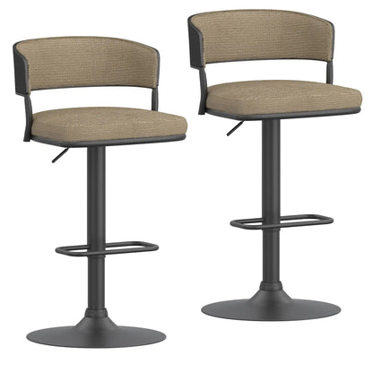 Kazan Adjustable Fabric Bar Stools Set of 2 – Water-Repellent