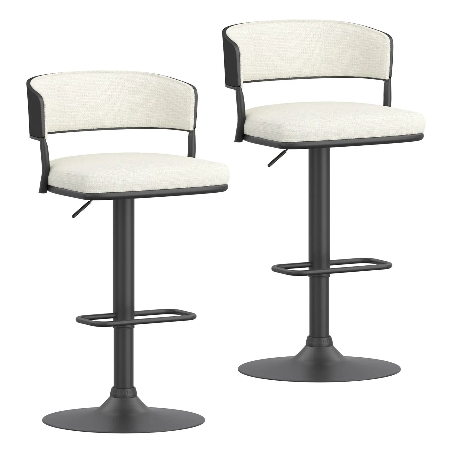 Kazan Adjustable Fabric Bar Stools Set of 2 – Water-Repellent