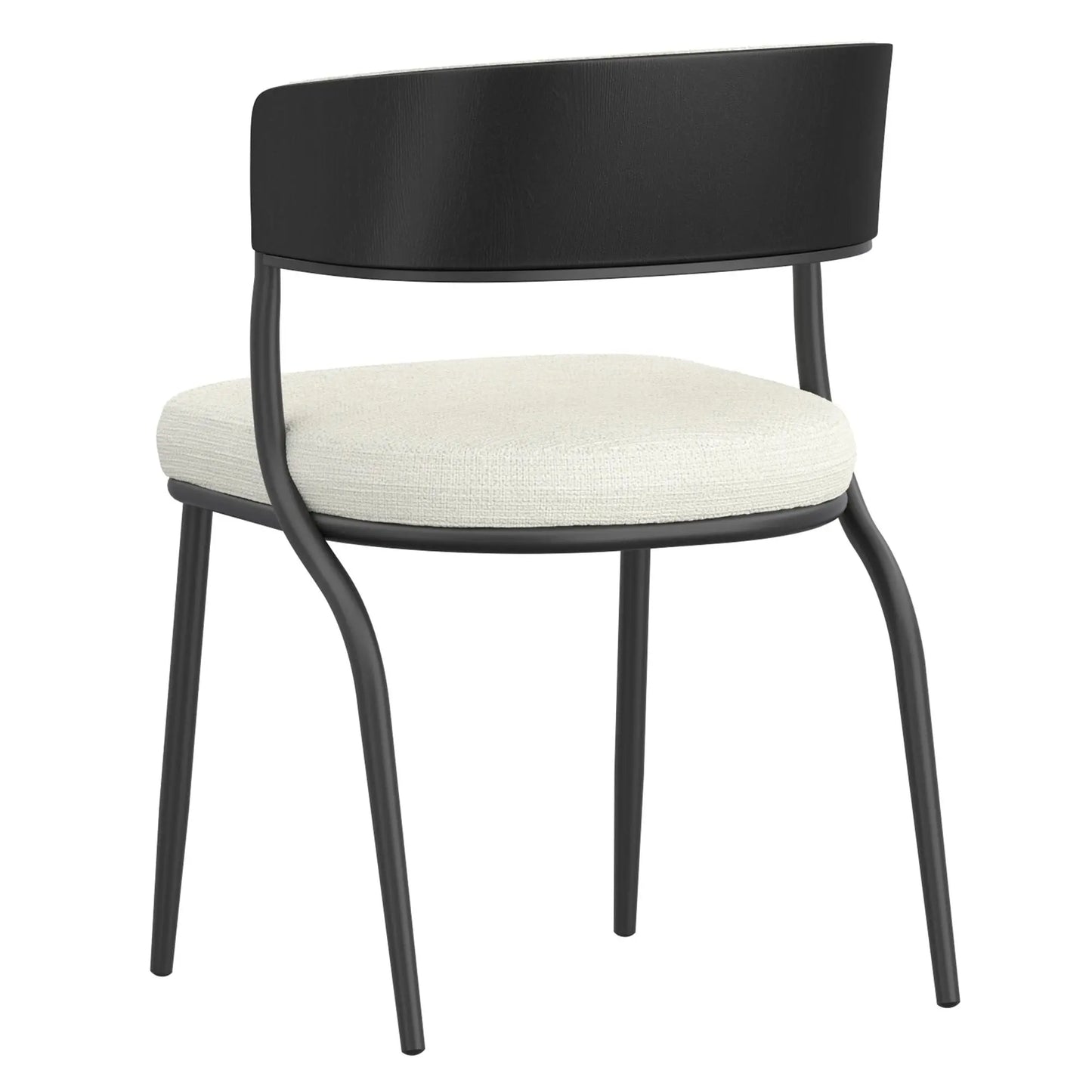 Kazan Modern Dining Chairs, Set of 2 –  Fabric & Black Metal Legs