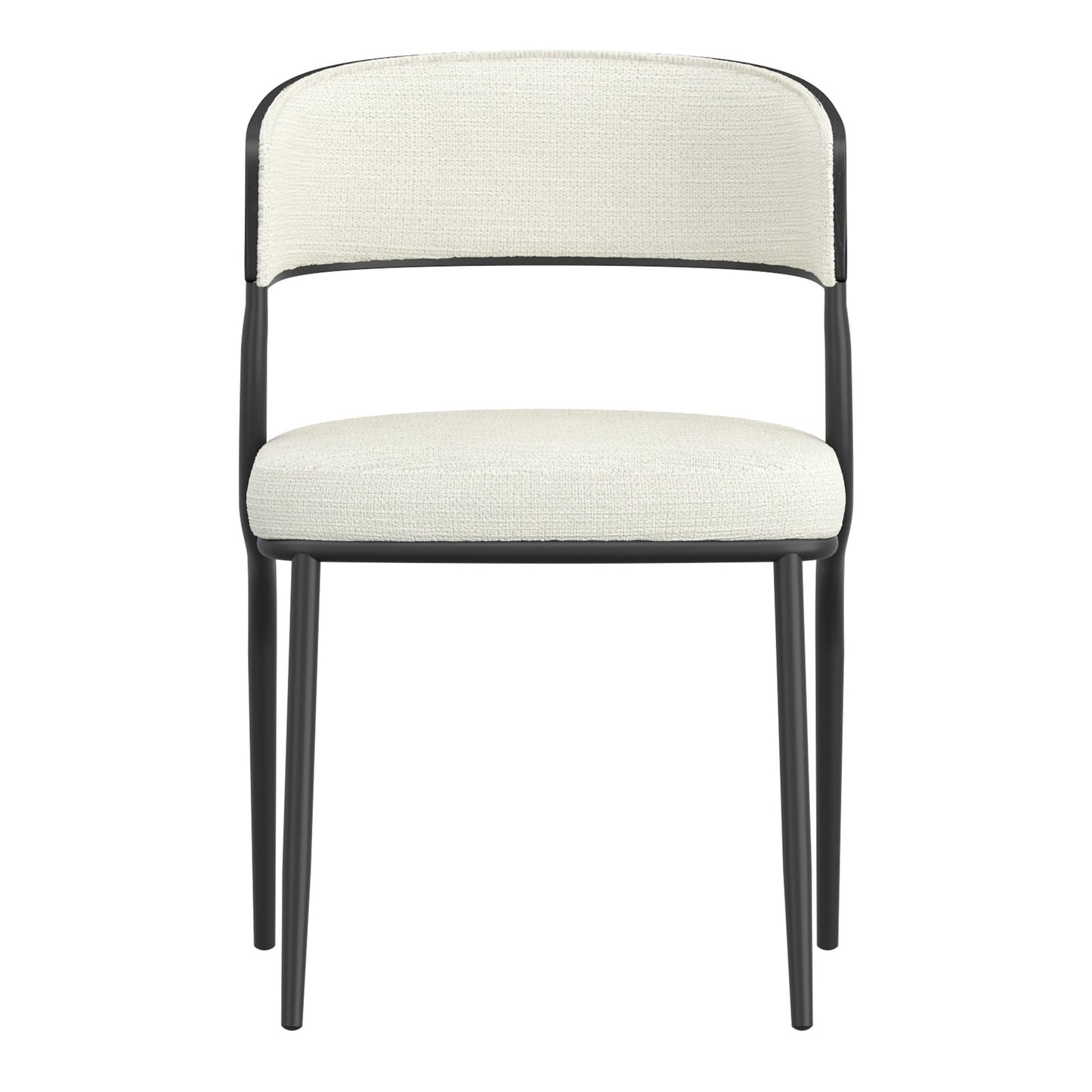 Kazan Modern Dining Chairs, Set of 2 –  Fabric & Black Metal Legs