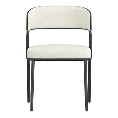 Kazan Modern Dining Chairs, Set of 2 –  Fabric & Black Metal Legs