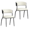 Kazan Modern Dining Chairs, Set of 2 –  Fabric & Black Metal Legs