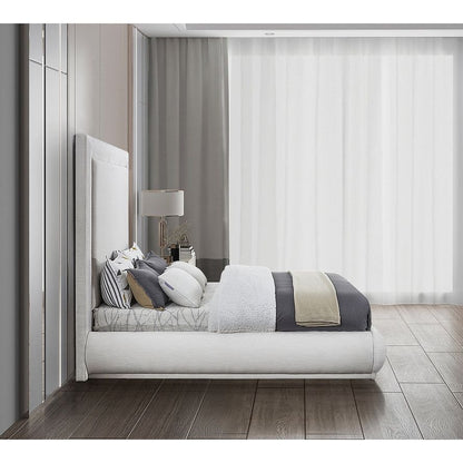 Cream Linen King Bed 
