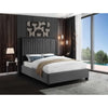 King  Bed with Velvet Channel Tufted Headboard