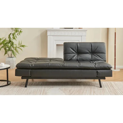 Black pu sofa bed for living room