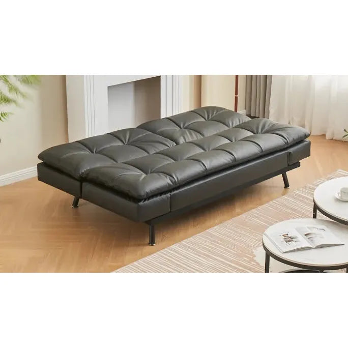 Black sofa bed for living room in PU