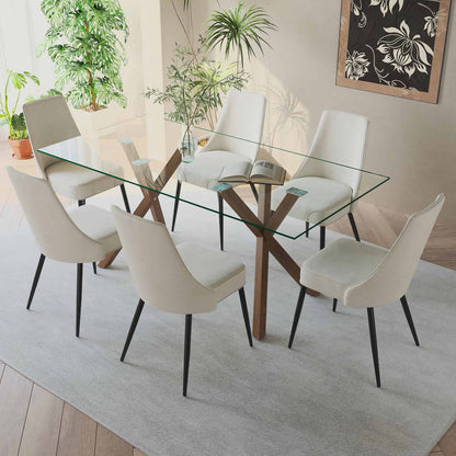 Set of 2 Koda Fabric Dining Chairs – Mid-Century Modern Design