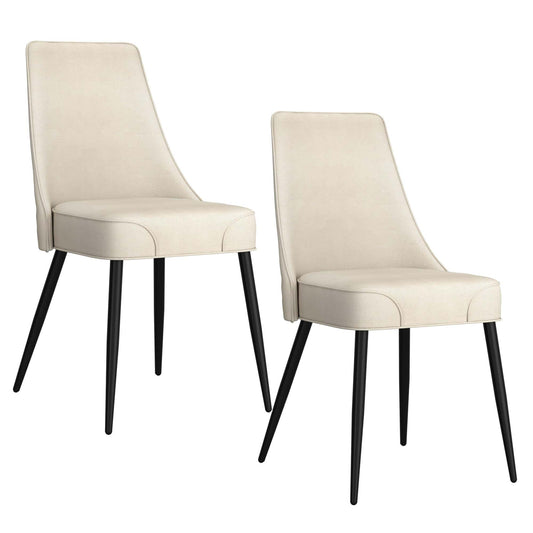 Set of 2 Koda Fabric Dining Chairs – Mid-Century Modern Design