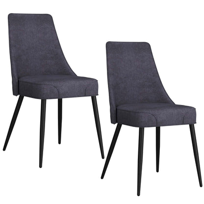 Set of 2 Koda Fabric Dining Chairs – Mid-Century Modern Design