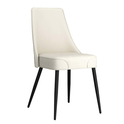 Koda Faux Leather Dining Chairs with Black Metal Legs - Set of 2