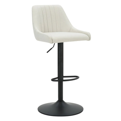 Kron Adjustable Swivel Fabric Bar Stools Set of 2 – Air-Lift Height