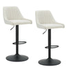 Kron Adjustable Swivel Fabric Bar Stools Set of 2 – Air-Lift Height