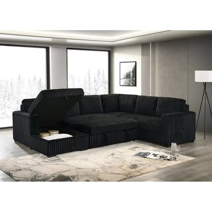 Black sectional sofa for modern living room 
