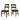 Brown Walnut Dining Chairs - 37"H Ladder-Back Fabric Seat - Set of 2