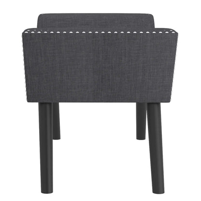 Lana Grey Upholstered Bench with Tufted Seat