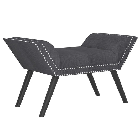 Lana Grey Upholstered Bench with Tufted Seat