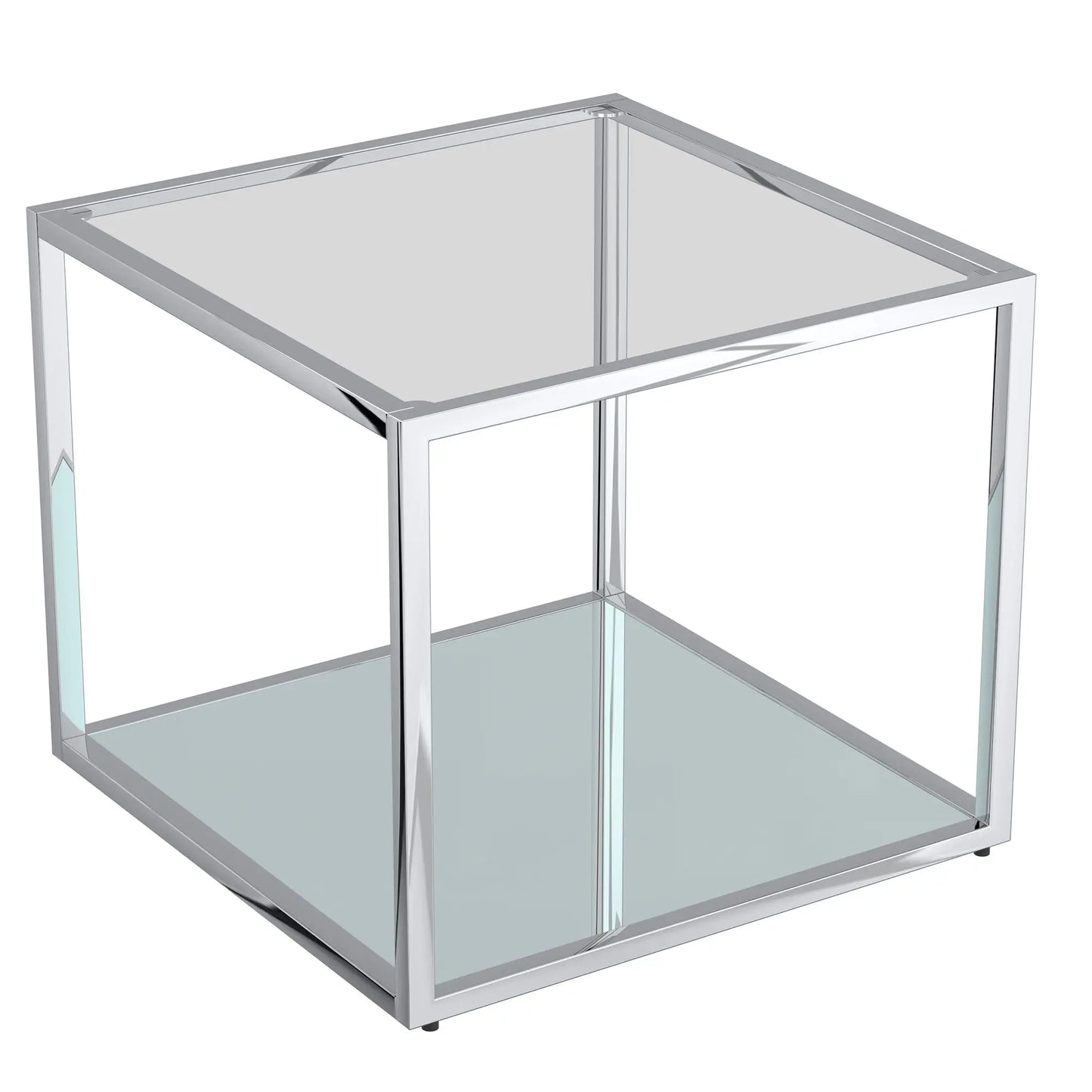 Casini Modular Glass Coffee Table – Square Design in Chrome or Gold