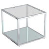 Casini Modular Glass Coffee Table – Square Design in Chrome or Gold