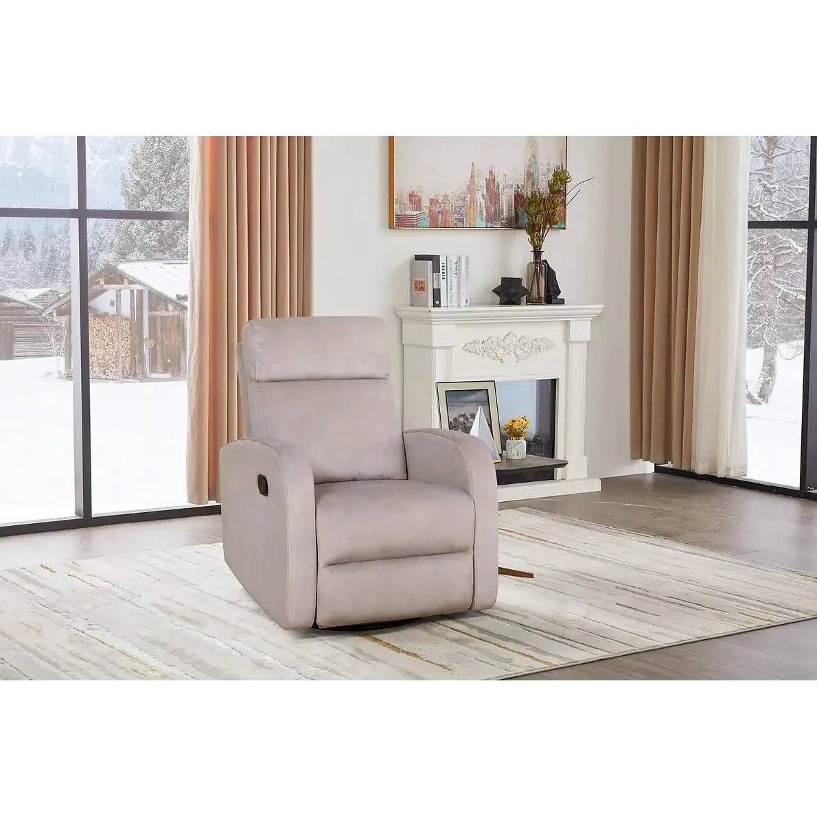 Lattee Swivel Recliner Chair with Pull Handle
