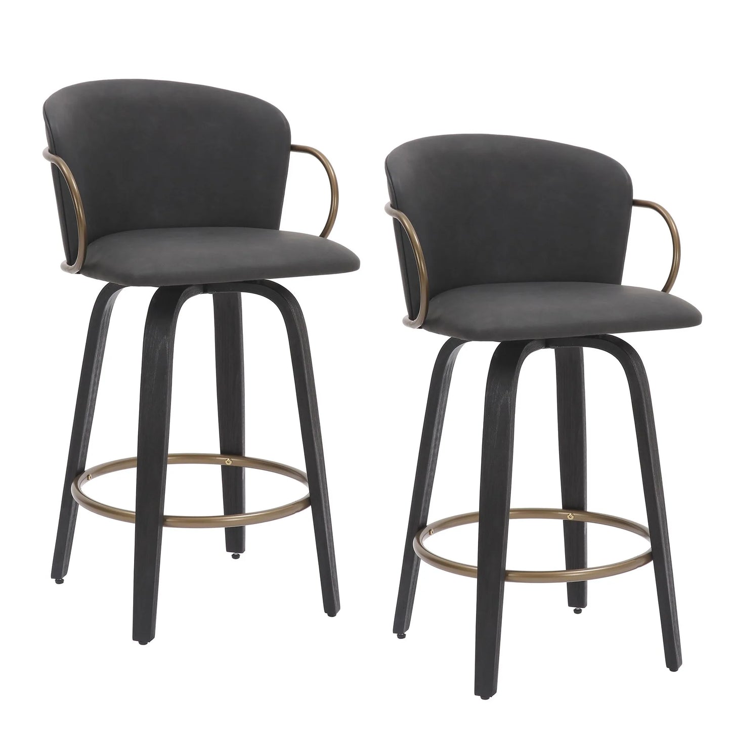 Lawson  26 Faux Leather Swivel Counter Stools - Set of 2