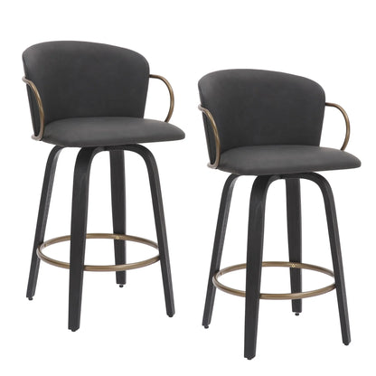 Lawson  26 Faux Leather Swivel Counter Stools - Set of 2