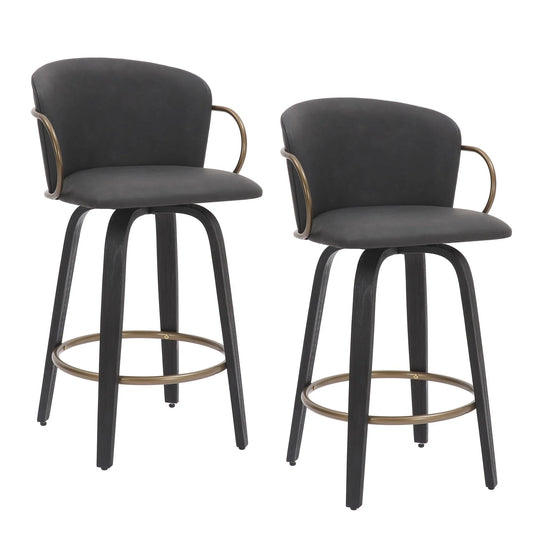 Lawson  26 Faux Leather Swivel Counter Stools - Set of 2