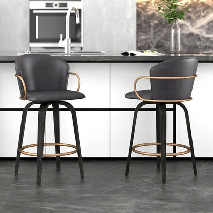 Lawson  26 Faux Leather Swivel Counter Stools - Set of 2