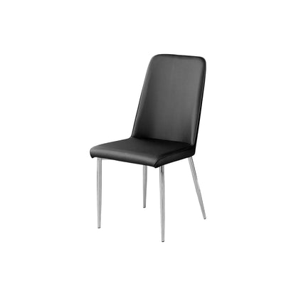 Leather-Look Dining Chairs – 37"H with Chrome Metal Legs - 2Pcs