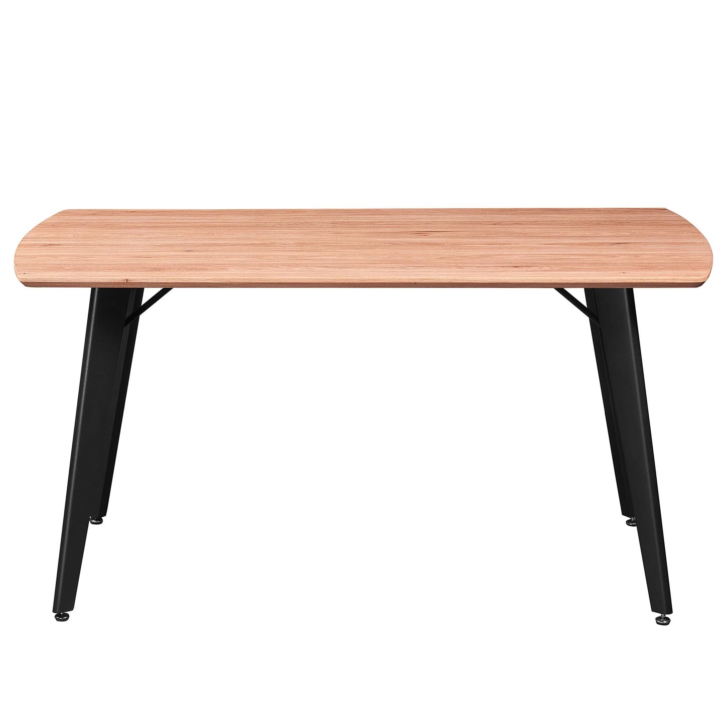 Leon Modern Wood Dining Table with Black Metal Legs