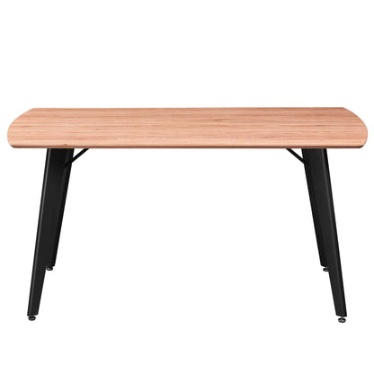 Leon Modern Wood Dining Table with Black Metal Legs