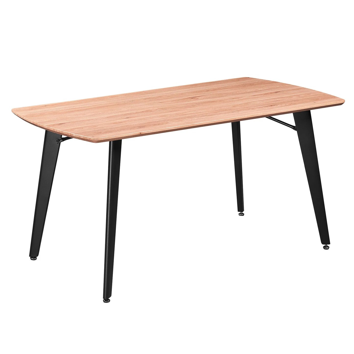 Leon Modern Wood Dining Table with Black Metal Legs