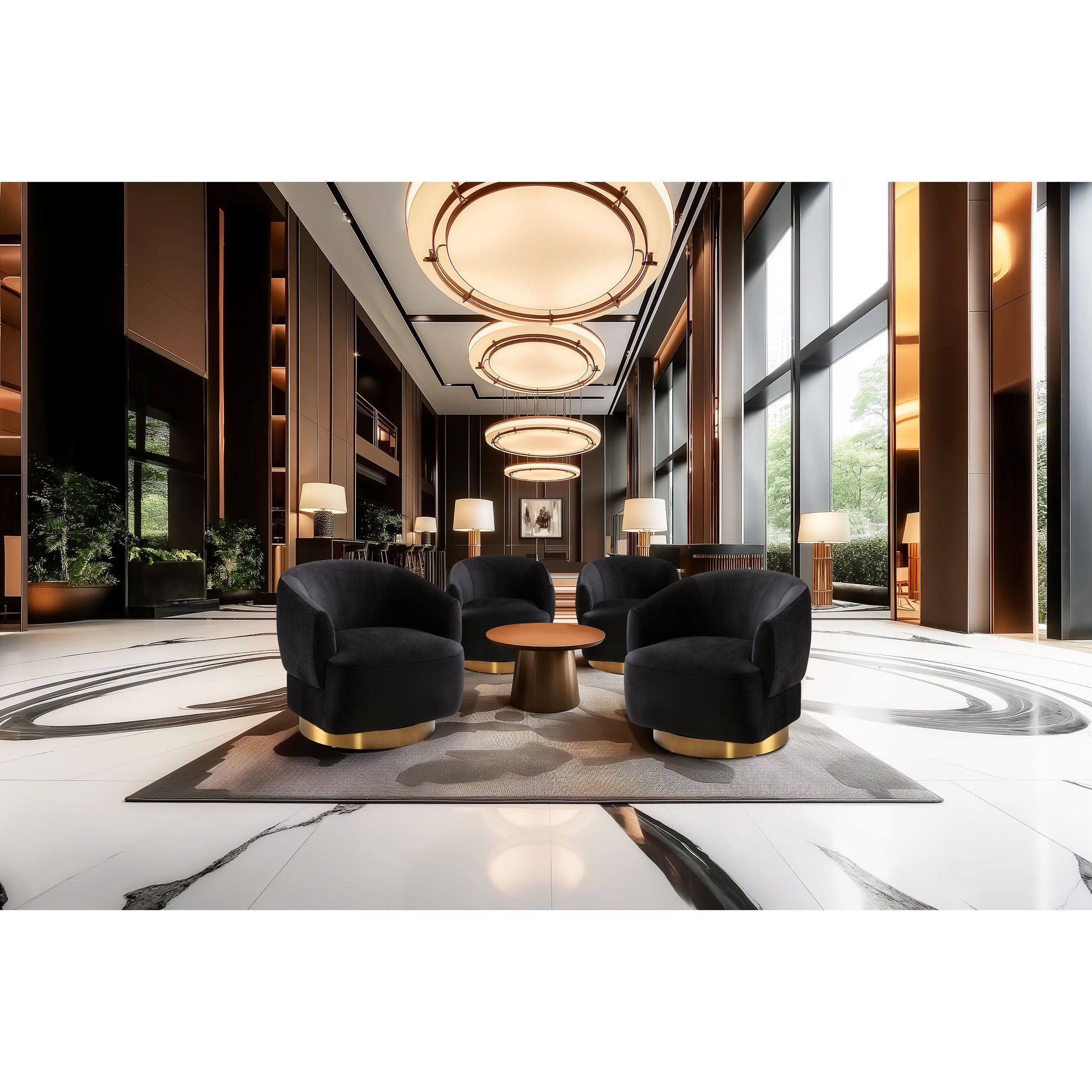 Liam Black Velvet Accent Chair In Living Room