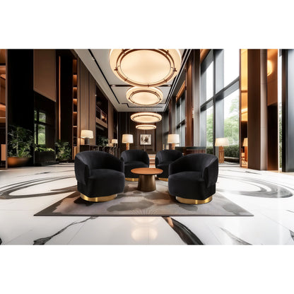 Liam Black Velvet Accent Chair In Living Room