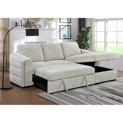 Light gray sectional sofa Bed for living room setting 