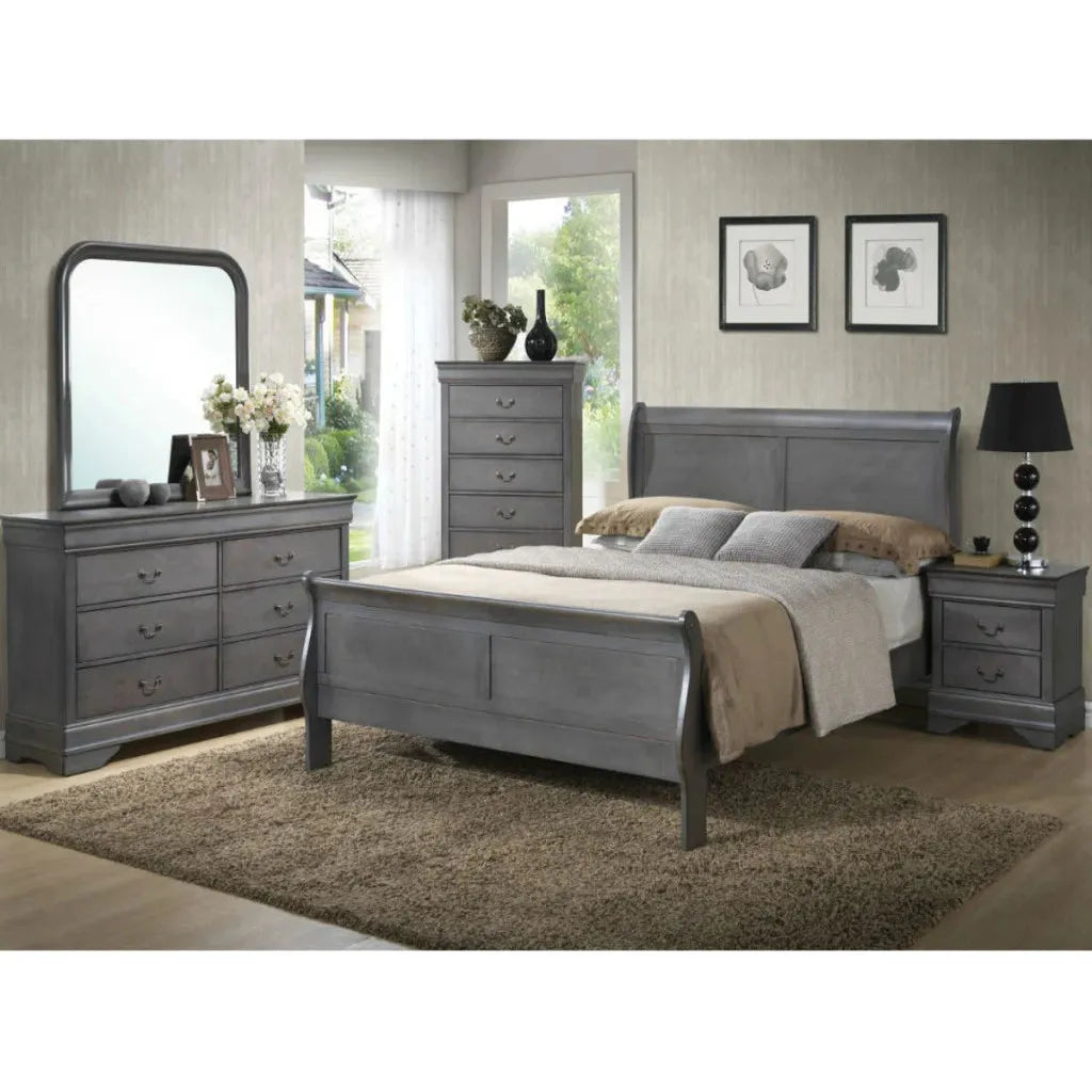 Louis Philippe Sleigh Bedroom Set – 6 or 8 Piece Set Available