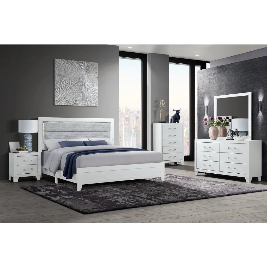 Lucia White 5 Piece Bedroom Set