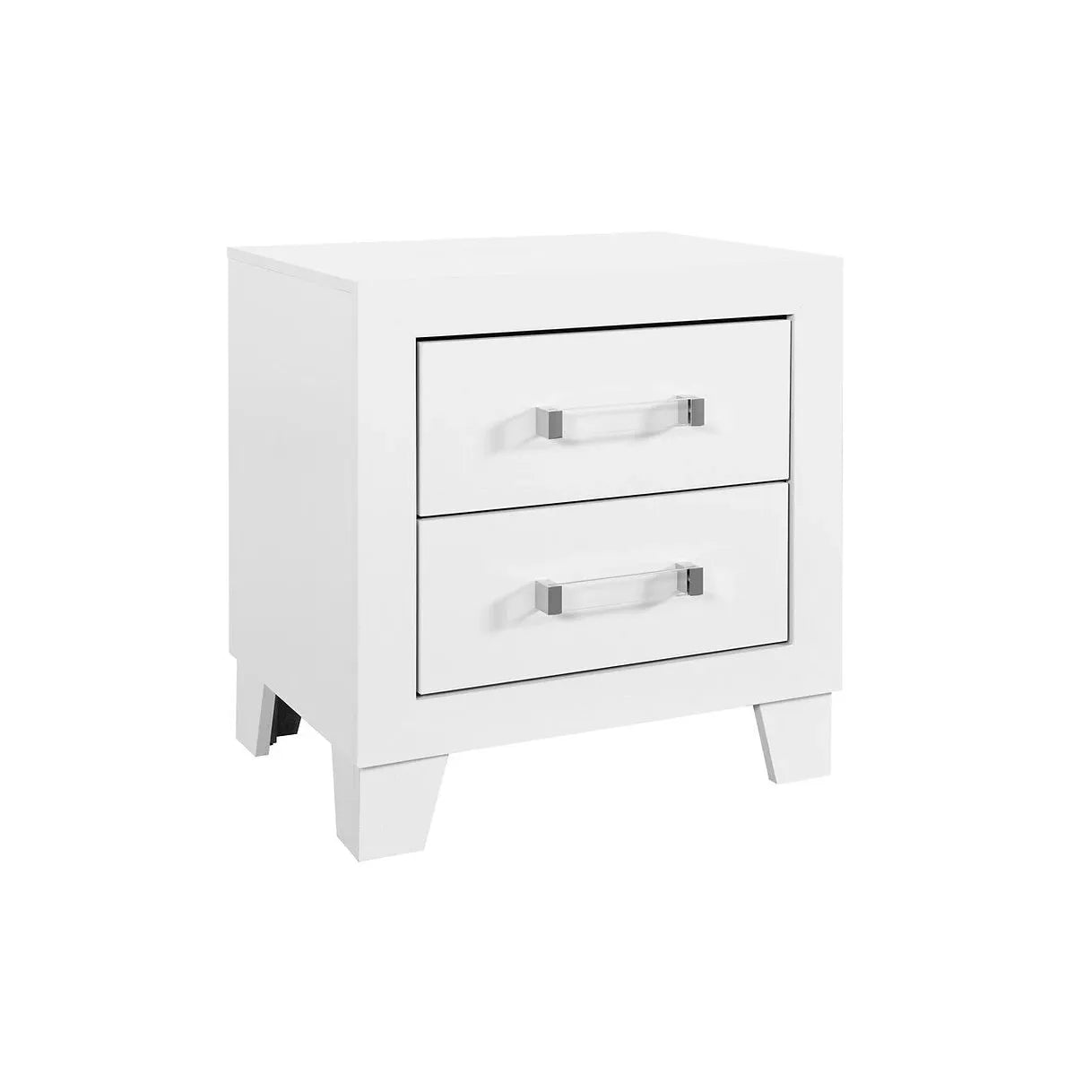 White nightstand with two drawers 