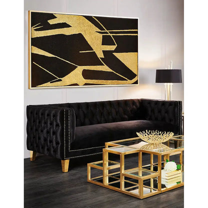 Elmore Luxurious Gold Metal and Glass Coffee Table