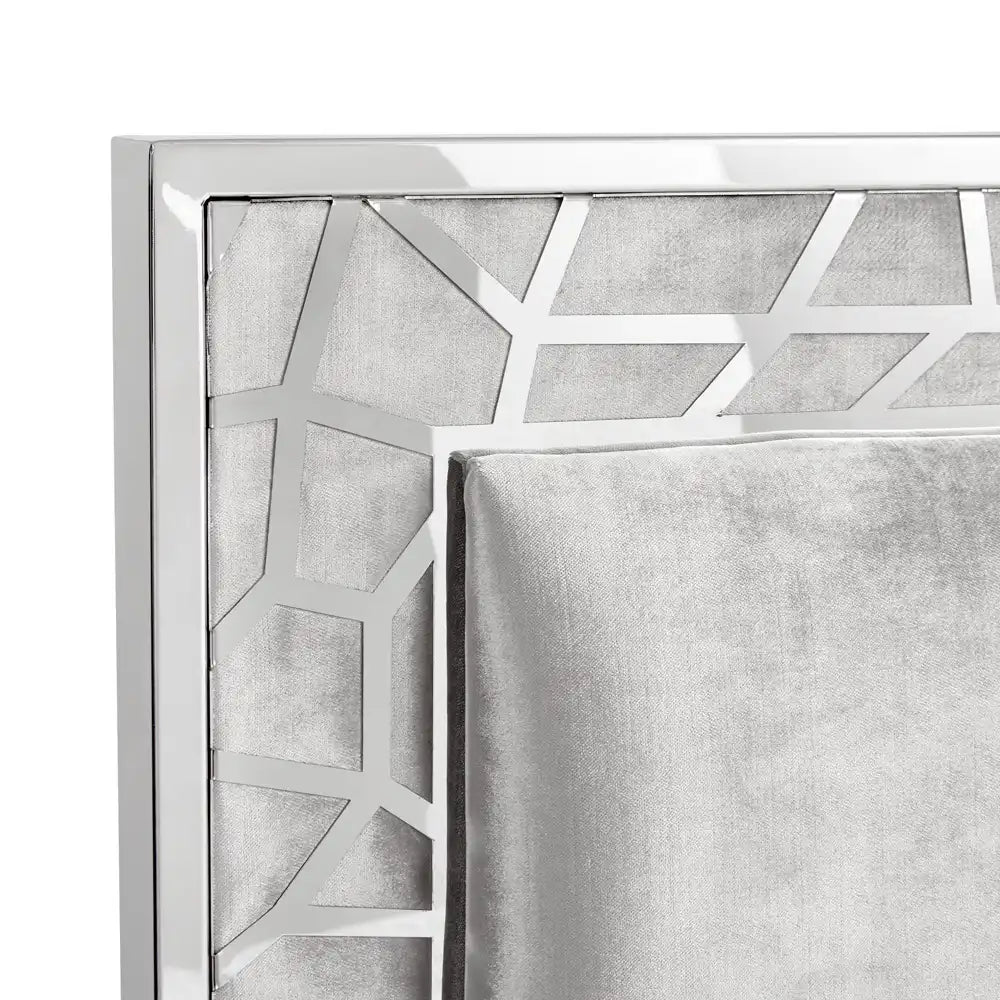 Luxurious Wellington Velvet Queen Bed – Grey Upholstery