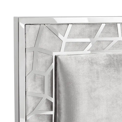 Luxurious Wellington Velvet Queen Bed – Grey Upholstery