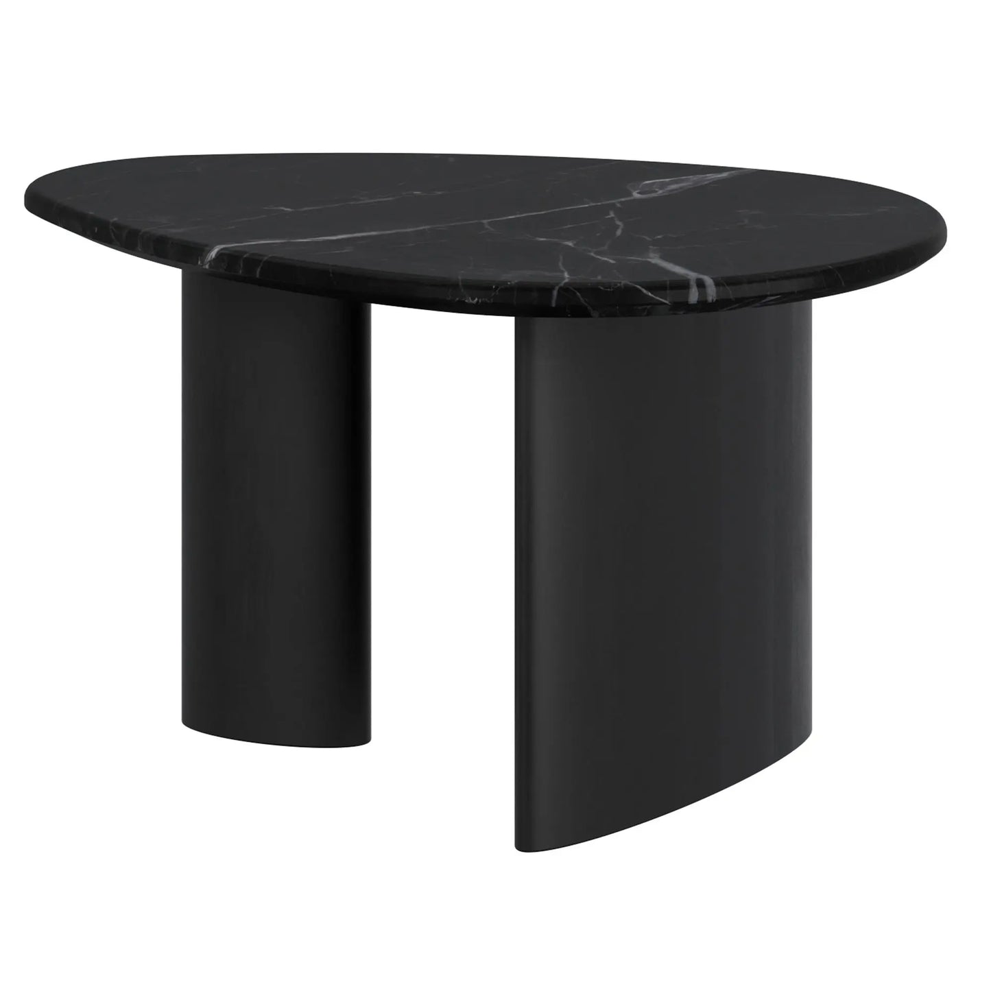 Lyriq Black Marble Coffee Table With Teardrop Shape