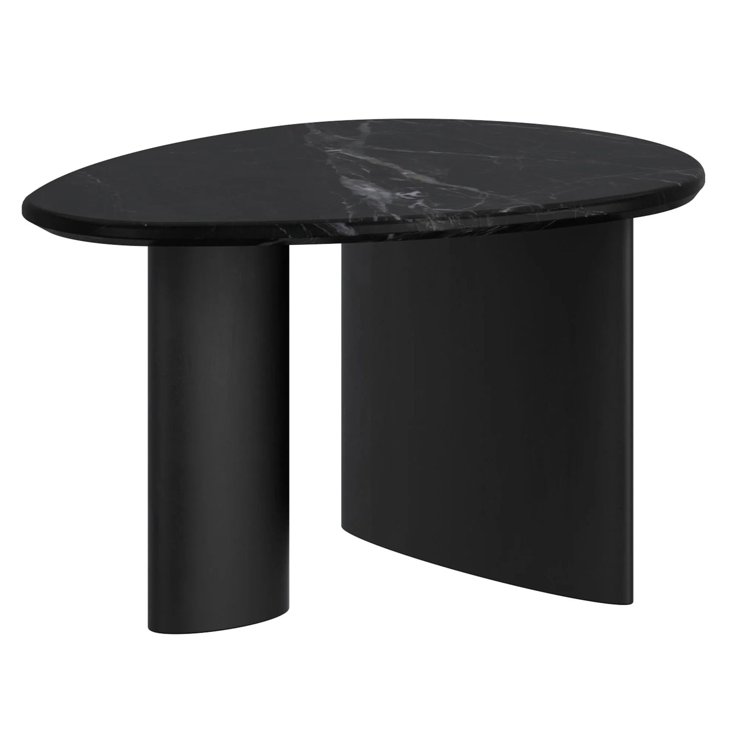 Lyriq Black Marble Coffee Table With Teardrop Shape