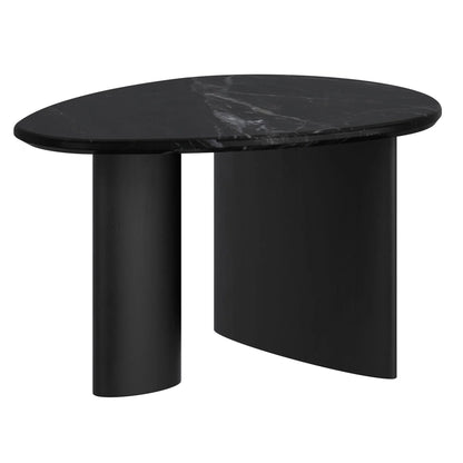 Lyriq Black Marble Coffee Table With Teardrop Shape