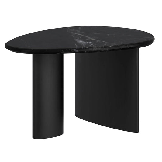 Lyriq Black Marble Coffee Table With Teardrop Shape
