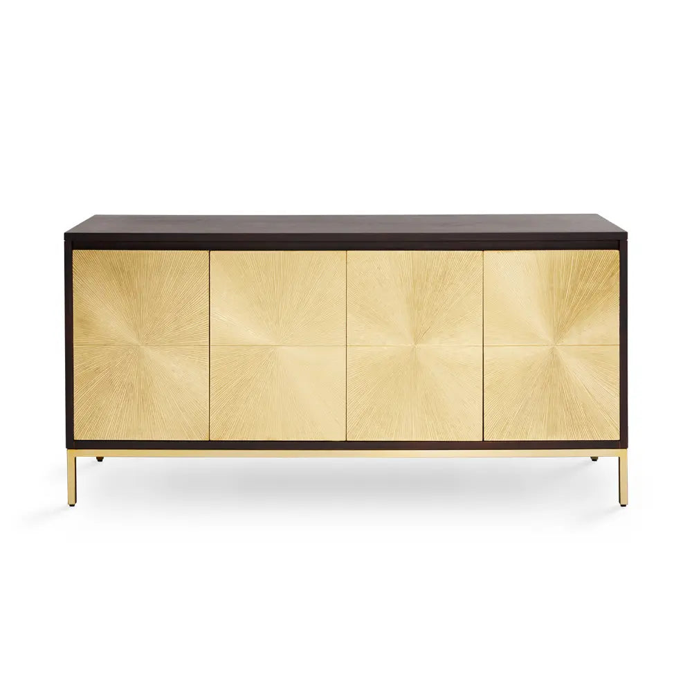 Embassy Mango Wood Sideboard with Gold Cladded Storage Cabinet