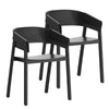Mateo Mid-Century Modern Dining Chairs, Set of 2 – Solid Oak