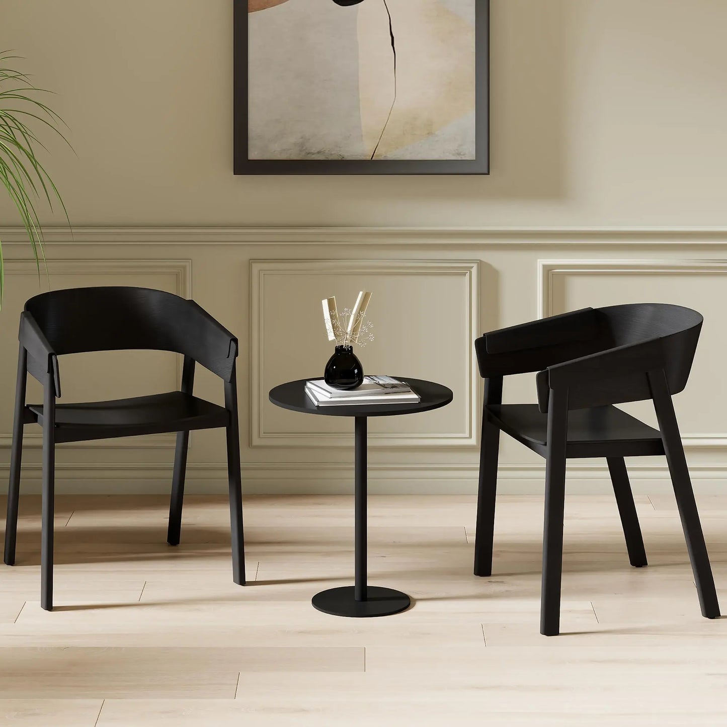 Mateo Mid-Century Modern Dining Chairs, Set of 2 – Solid Oak