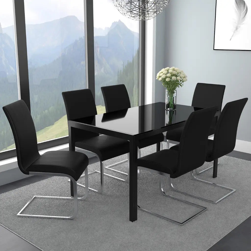 Maxim Faux Leather Dining Chairs Set of 2 with Chrome Legs