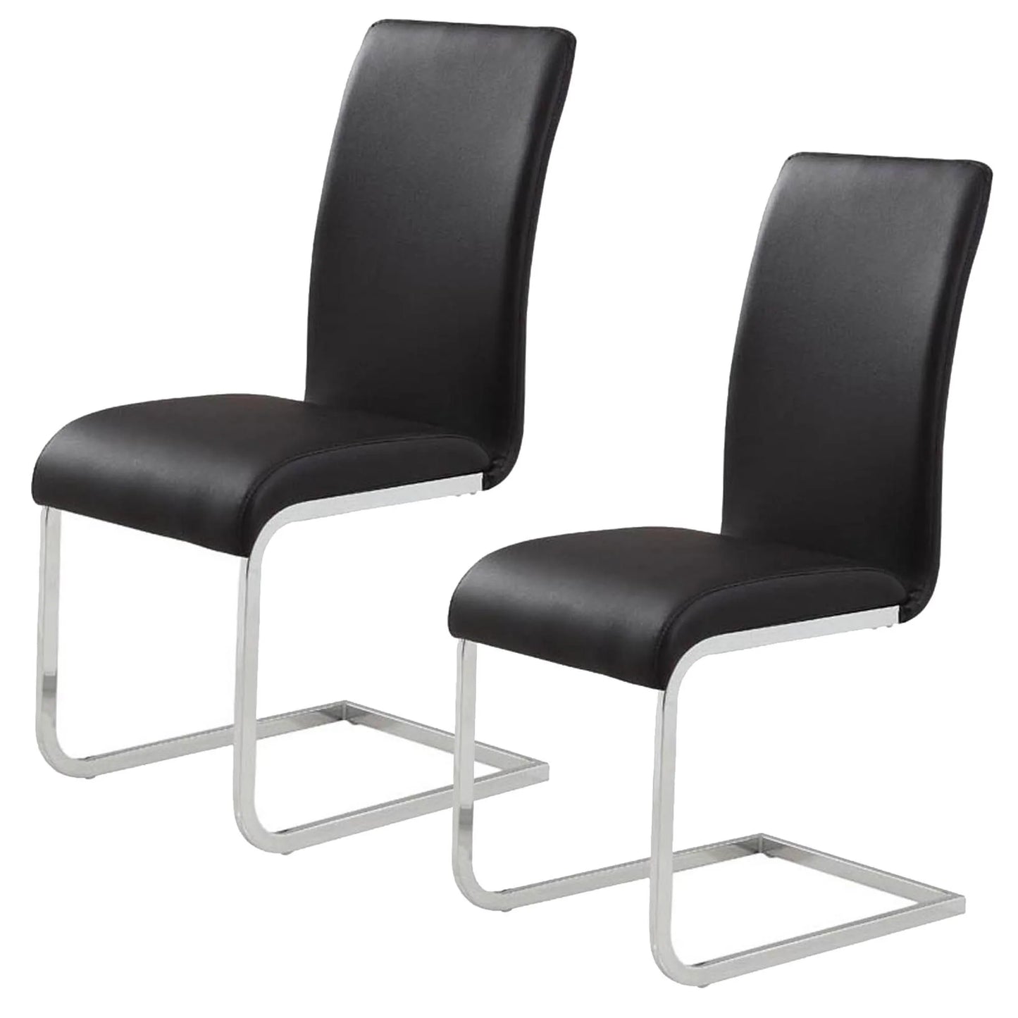 Maxim Faux Leather Dining Chairs Set of 2 with Chrome Legs