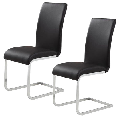 Maxim Faux Leather Dining Chairs Set of 2 with Chrome Legs